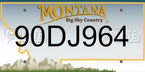 90DJ964 Montana License Plate