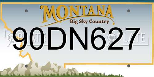 90DN627 Montana License Plate