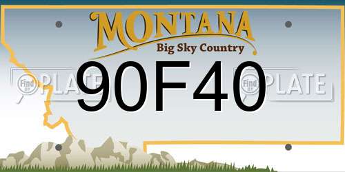 90F40 Montana License Plate
