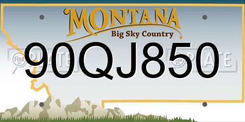 90QJ850 Montana License Plate