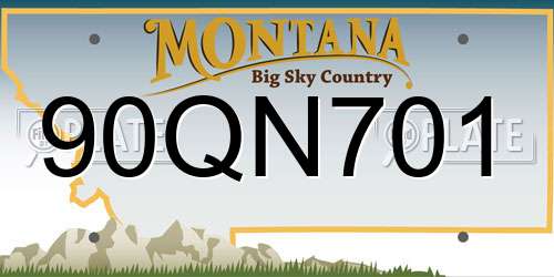 90QN701 Montana License Plate