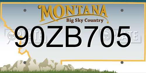 90ZB705 Montana License Plate