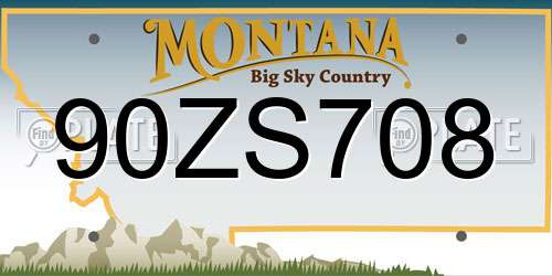 90ZS708 Montana License Plate