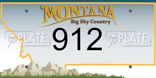 912 Montana License Plate