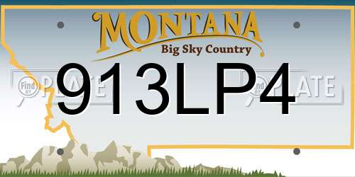 913LP4 Montana License Plate