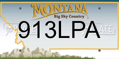 913LPA Montana License Plate