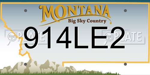 914LE2 Montana License Plate
