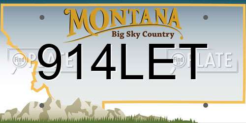 914LET Montana License Plate