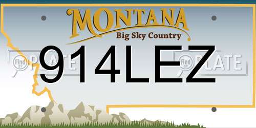 914LEZ Montana License Plate
