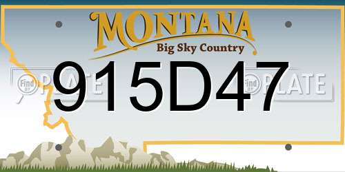 915D47 Montana License Plate