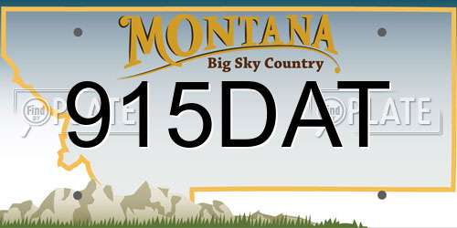 915DAT Montana License Plate