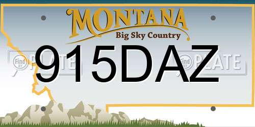 915DAZ Montana License Plate