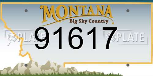 91617 Montana License Plate