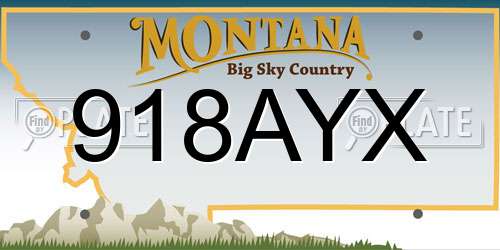 918AYX Montana License Plate