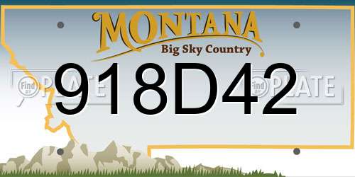 918D42 Montana License Plate