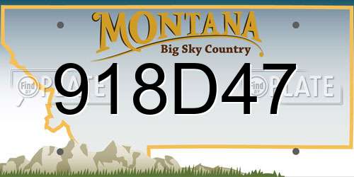 918D47 Montana License Plate