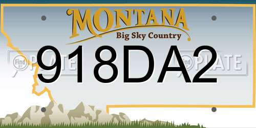 918DA2 Montana License Plate