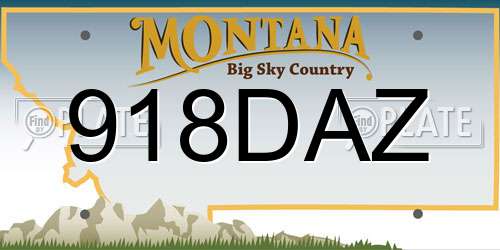 918DAZ Montana License Plate