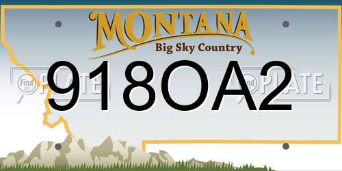 918OA2 Montana License Plate