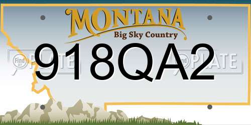 918QA2 Montana License Plate