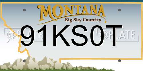 91KS0T Montana License Plate