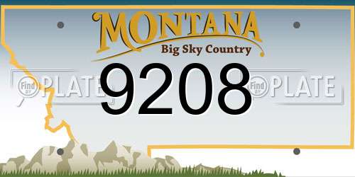 9208 Montana License Plate