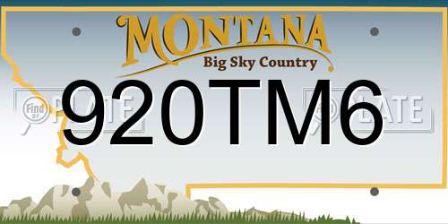 920TM6 Montana License Plate