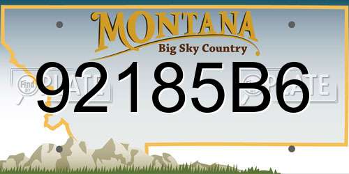 92185B6 Montana License Plate