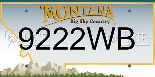 9222WB Montana License Plate