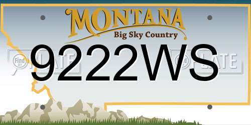 9222WS Montana License Plate