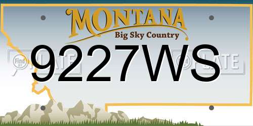 9227WS Montana License Plate