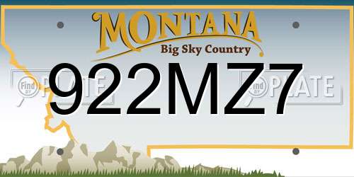 922MZ7 Montana License Plate