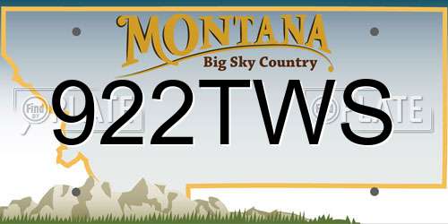 922TWS Montana License Plate