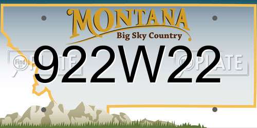 922W22 Montana License Plate