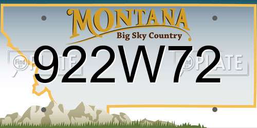 922W72 Montana License Plate