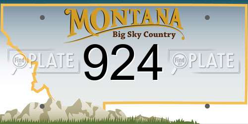 924 Montana License Plate