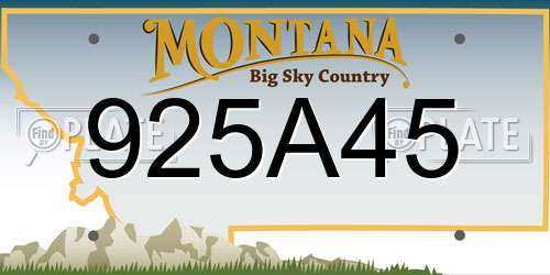 925A45 Montana License Plate