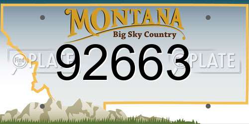 92663 Montana License Plate