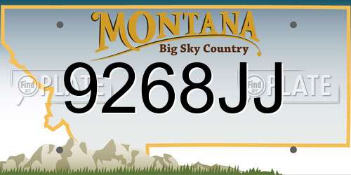 9268JJ Montana License Plate