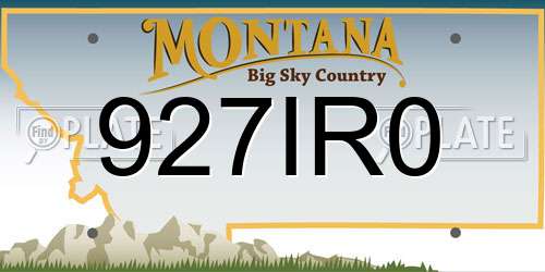 927IR0 Montana License Plate