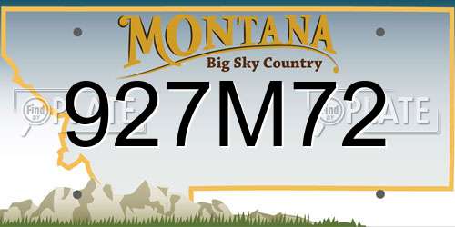 927M72 Montana License Plate