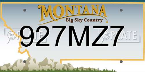 927MZ7 Montana License Plate