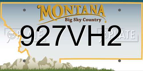 927VH2 Montana License Plate