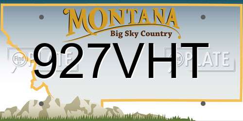 927VHT Montana License Plate