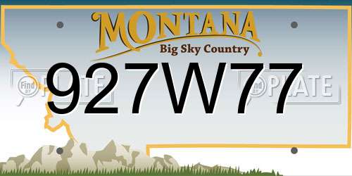 927W77 Montana License Plate