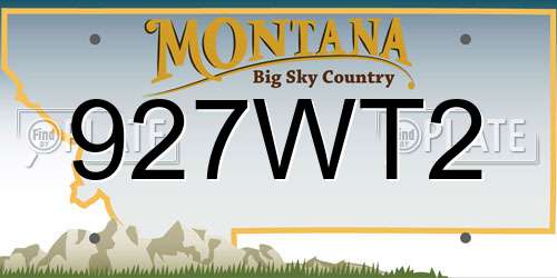 927WT2 Montana License Plate