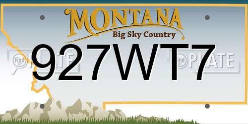 927WT7 Montana License Plate