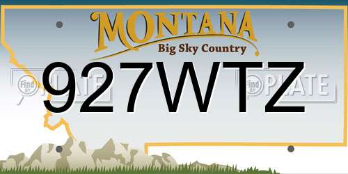 927WTZ Montana License Plate