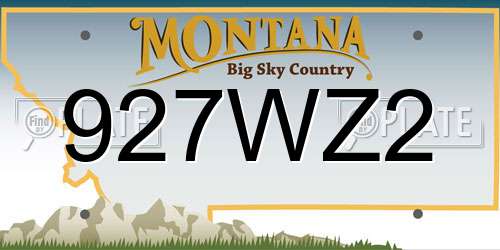 927WZ2 Montana License Plate
