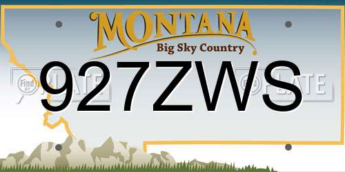 927ZWS Montana License Plate